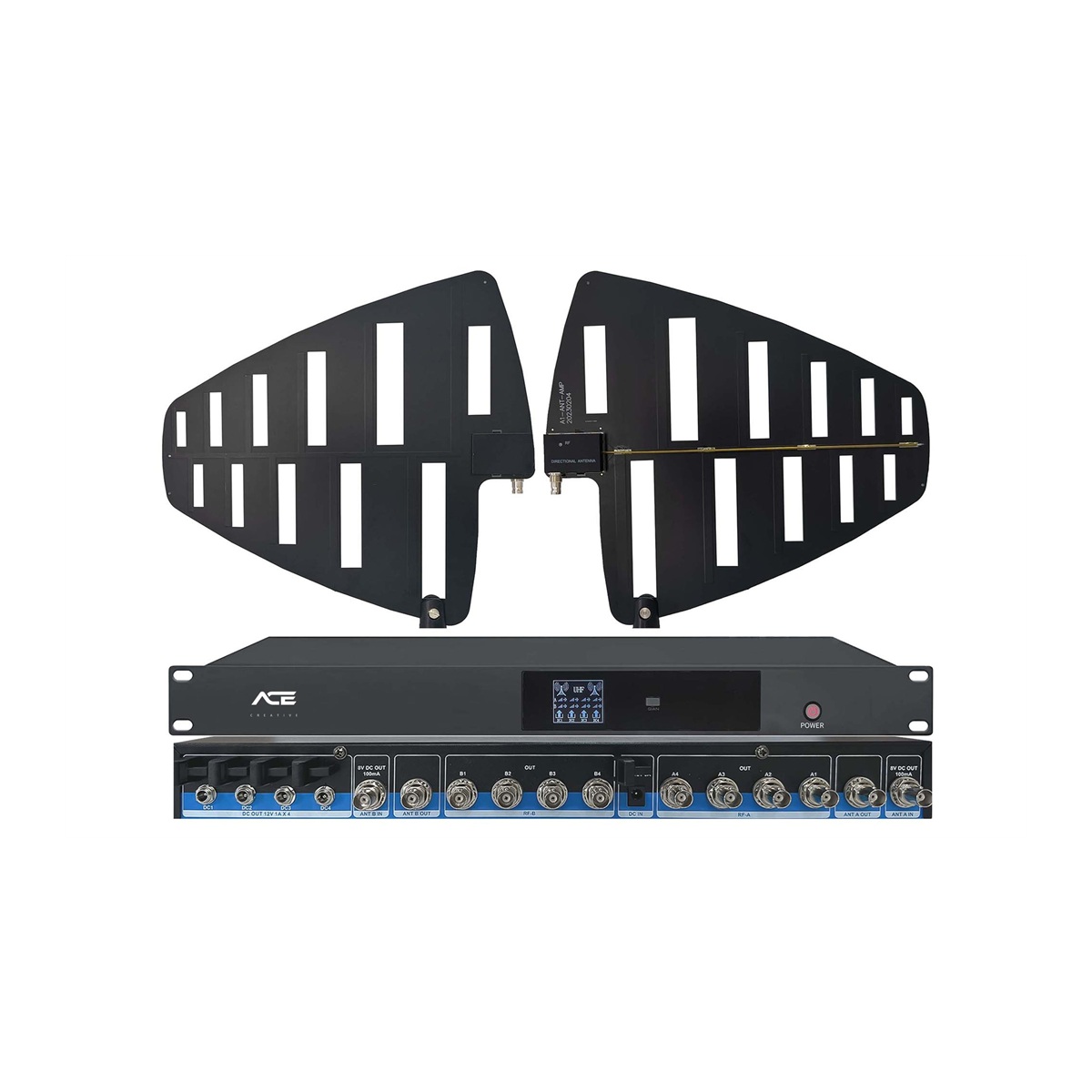 Quản lý nguồn Bộ khuếch đại sóng ACE SKM9000+ và Cặp Ăng-ten Định Hướng UHF