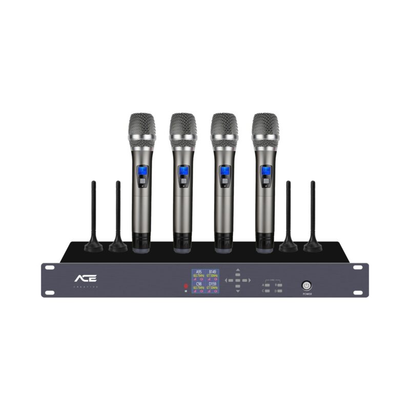 Hệ Thống Micro Không Dây 4 Kênh Cầm Tay ACE W-400HH Cho Sự Kiện