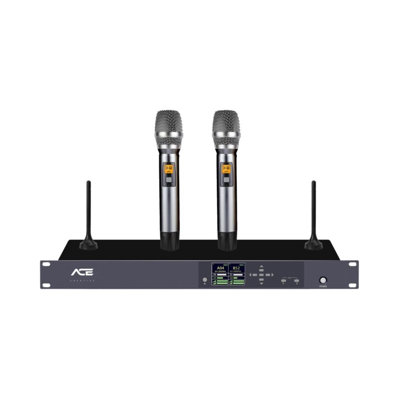 Micro Không Dây Cầm Tay 2 Kênh ACE W-200HH Chuyên Nghiệp