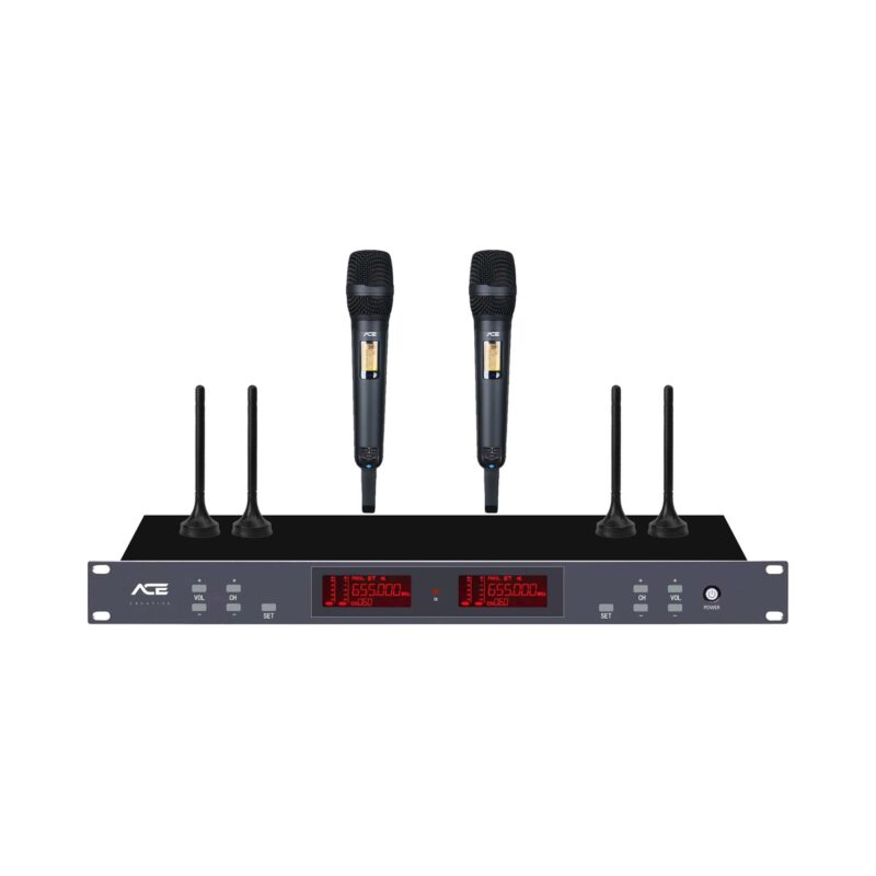 Micro Không Dây Cầm Tay 2 Kênh ACE W-200HH Chuyên Nghiệp - Chi tiết