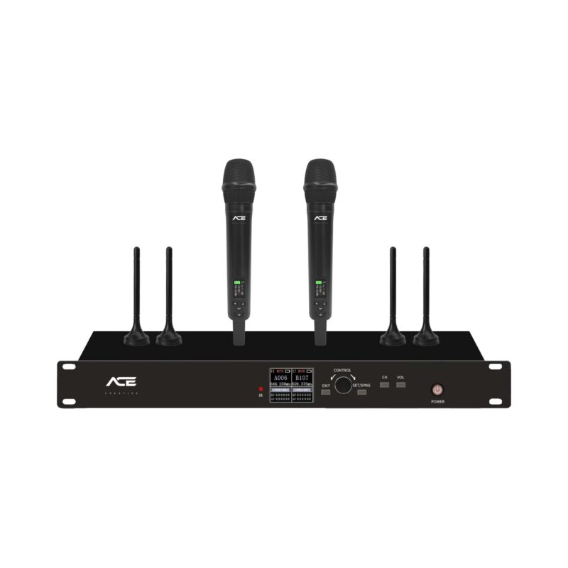 Micro Không Dây Cầm Tay 2 Kênh ACE W-200HH Chuyên Nghiệp - Chi tiết