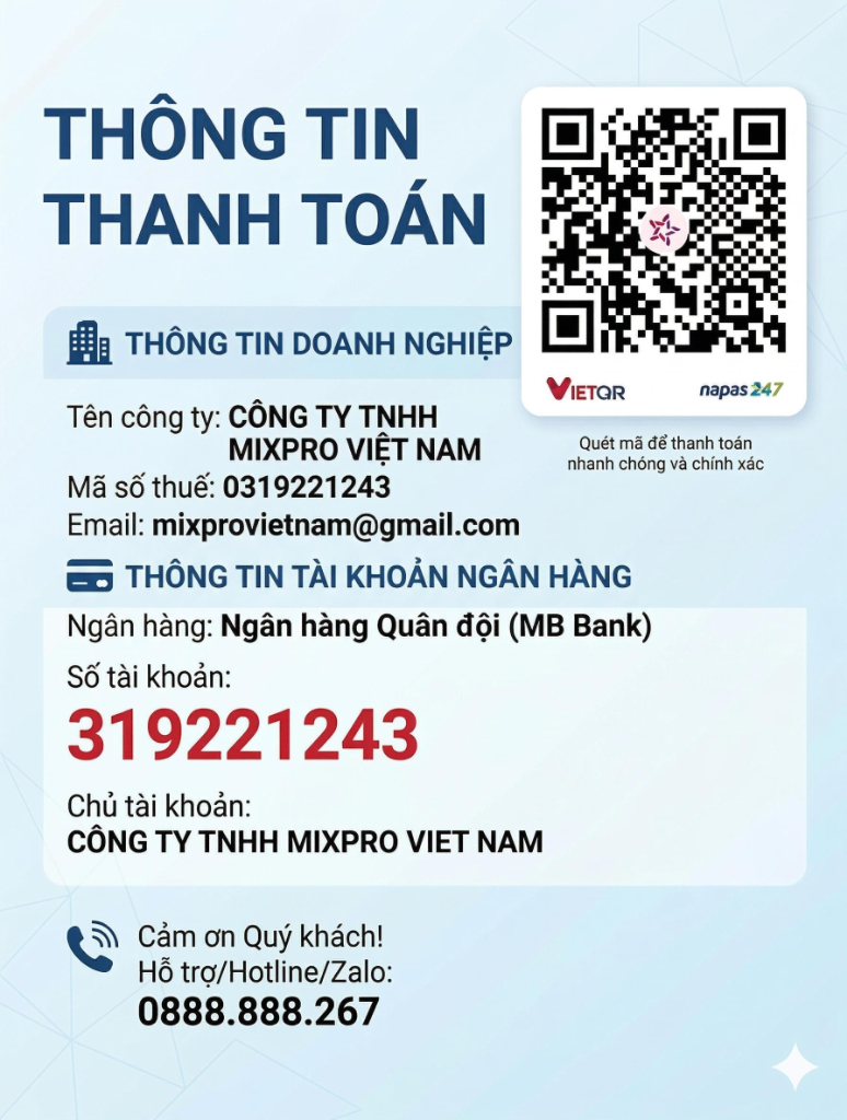 Mã VietQR Napas 247 CÔNG TY TNHH MIXPRO VIỆT NAM - MB Bank 319221243